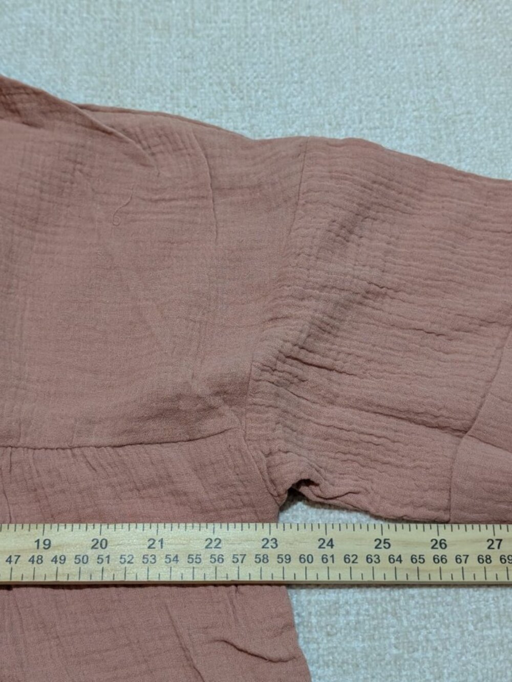 New In Dusty Rose Cotton Gauze Babydoll Top Size L NWT - Picture 7 of 7